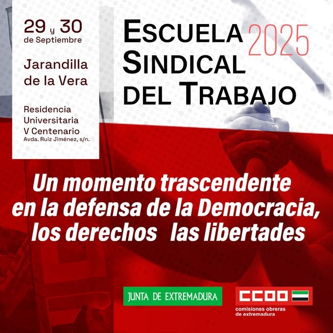 Unai Sordo clausurará este martes las ponencias de la Escuela Sindical del Trabajo de CCOO en Jarandilla de la Vera Unai Sordo clausurará este martes las ponencias de la Escuela Sindical del Trabajo de CCOO en Jarandilla de la Vera