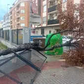 El temporal provoca la caída de un árbol y destroza la valla perimetral de la guardería municipal. El temporal provoca la caída de un árbol y destroza la valla perimetral de la guardería municipal.