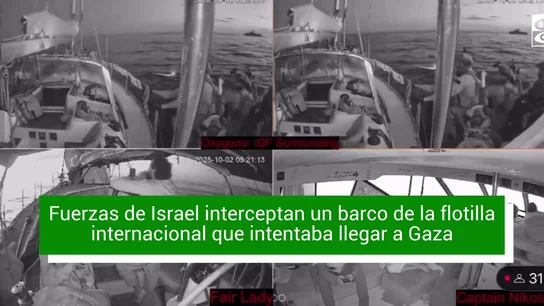 El vídeo con el momento exacto en el que Israel intercepta un barco de la Flotilla El vídeo con el momento exacto en el que Israel intercepta un barco de la Flotilla