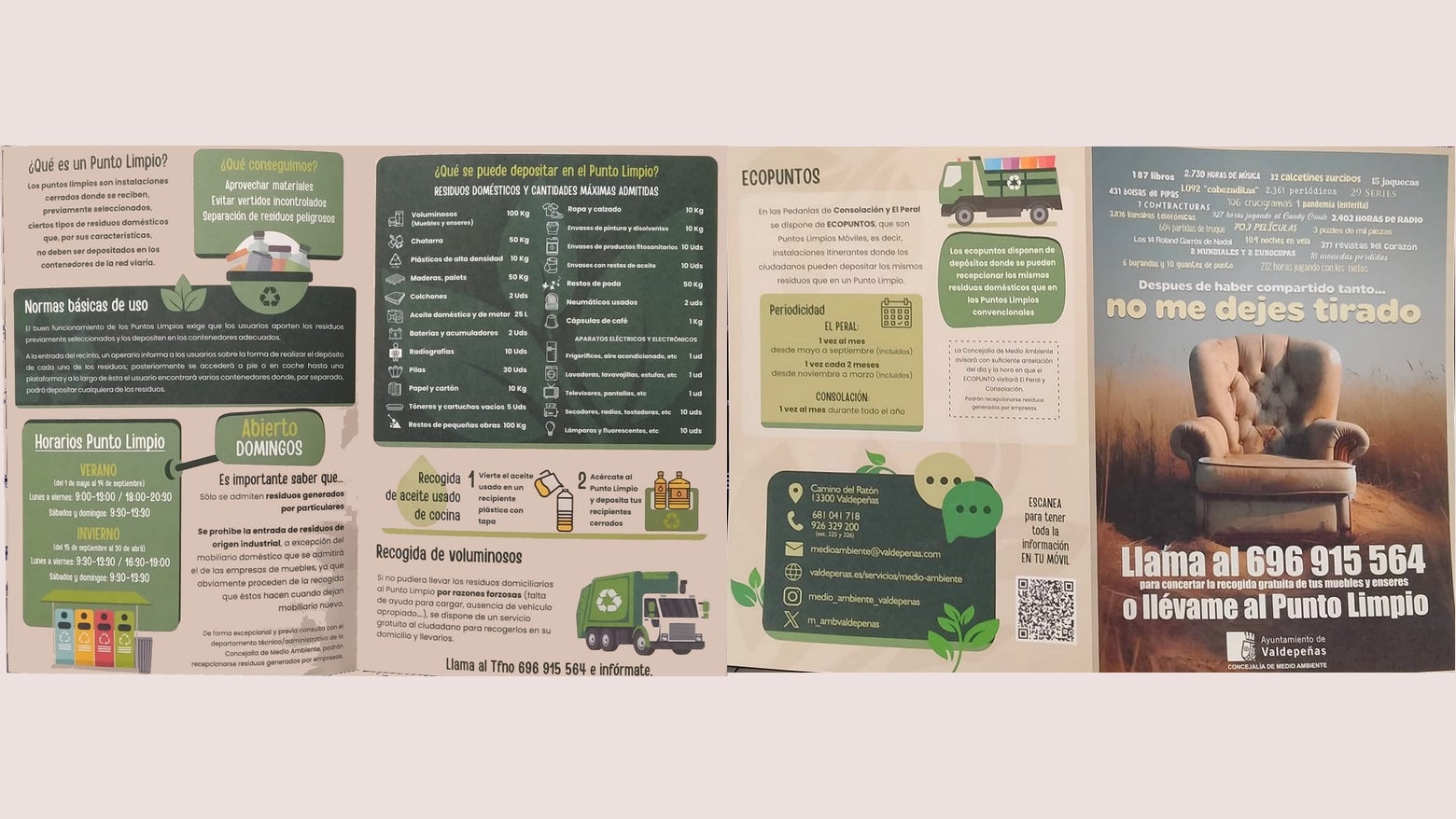 El Ayuntamiento de Valdepeñas recuerda que hay un sistema de recogida de voluminosos El Ayuntamiento de Valdepeñas recuerda que hay un sistema de recogida de voluminosos