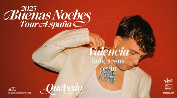 El concierto de Quevedo en el Roig Arena se aplaza al 25 de octubre por motivos de salud El concierto de Quevedo en el Roig Arena se aplaza al 25 de octubre por motivos de salud