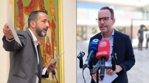 De izquierda a derecha: Samuel Ruz (Vox) y H&eacute;ctor D&iacute;ez (PSOE).
