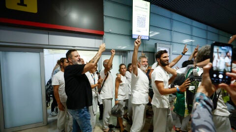 Un grupo de activistas espa&ntilde;oles llegan a Madrid 