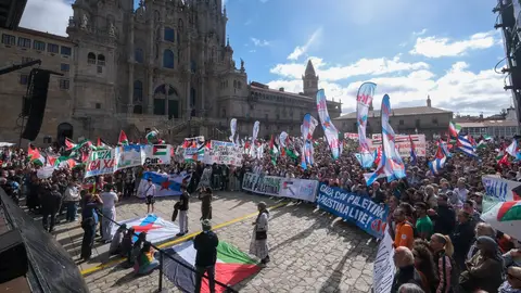 Santiago, Gijón, Cádiz o Jaén se echan a la calle para apoyar a Palestina Santiago, Gijón, Cádiz o Jaén se echan a la calle para apoyar a Palestina