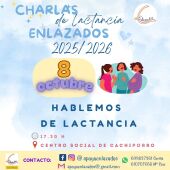 Cartel charla "Hablemos de lactancia materna"