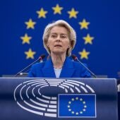 La presidenta de la Comisión Europea, Ursula von der Leyen, interviene en el Parlamento Europeo en Estrasburgo