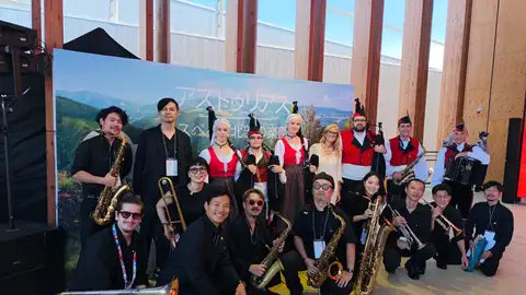 La banda de gaitas Villa de Xixón participa en la Expo Osaka 2025 La banda de gaitas Villa de Xixón participa en la Expo Osaka 2025