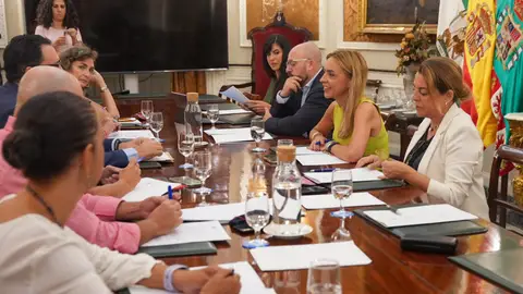 Instantes de la celebración de la mesa en el Palacio Provincial Instantes de la celebración de la mesa en el Palacio Provincial