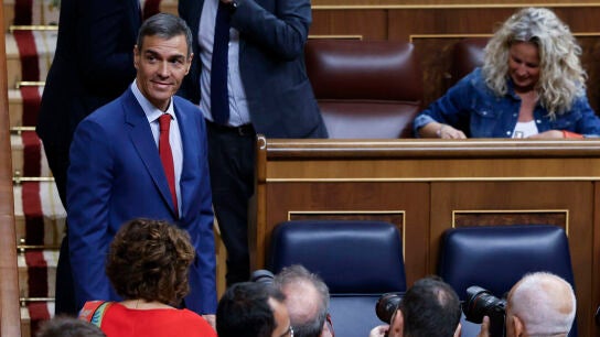 El presidente del Gobierno, Pedro S&aacute;nchez a su llegada a la sesi&oacute;n de control al gobierno celebrada este mi&eacute;rcoles en el Congreso.
