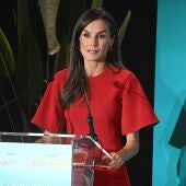 La reina Letizia durante el evento organizado por la Confederación Salud Mental España