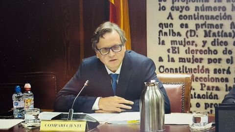 Pedro Andrés López Vera, Director General de Oras Públicas de Navarra en la Comisión Koldo de hoy Pedro Andrés López Vera, Director General de Oras Públicas de Navarra en la Comisión Koldo de hoy