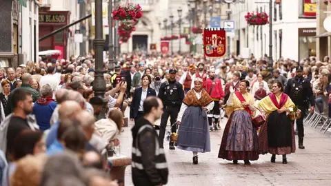 Miembros de la corporación durante la Ofrenda de Frutos Miembros de la corporación durante la Ofrenda de Frutos