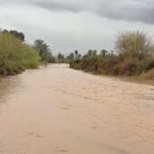 Estado de una de las zonas de barranco de Elche durante las lluvias de este mes de octubre de 2025.