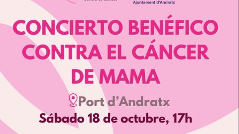 Cartel del concierto ben&eacute;fico organizado en el Port d'Andratx este s&aacute;bado, 18 de octubre