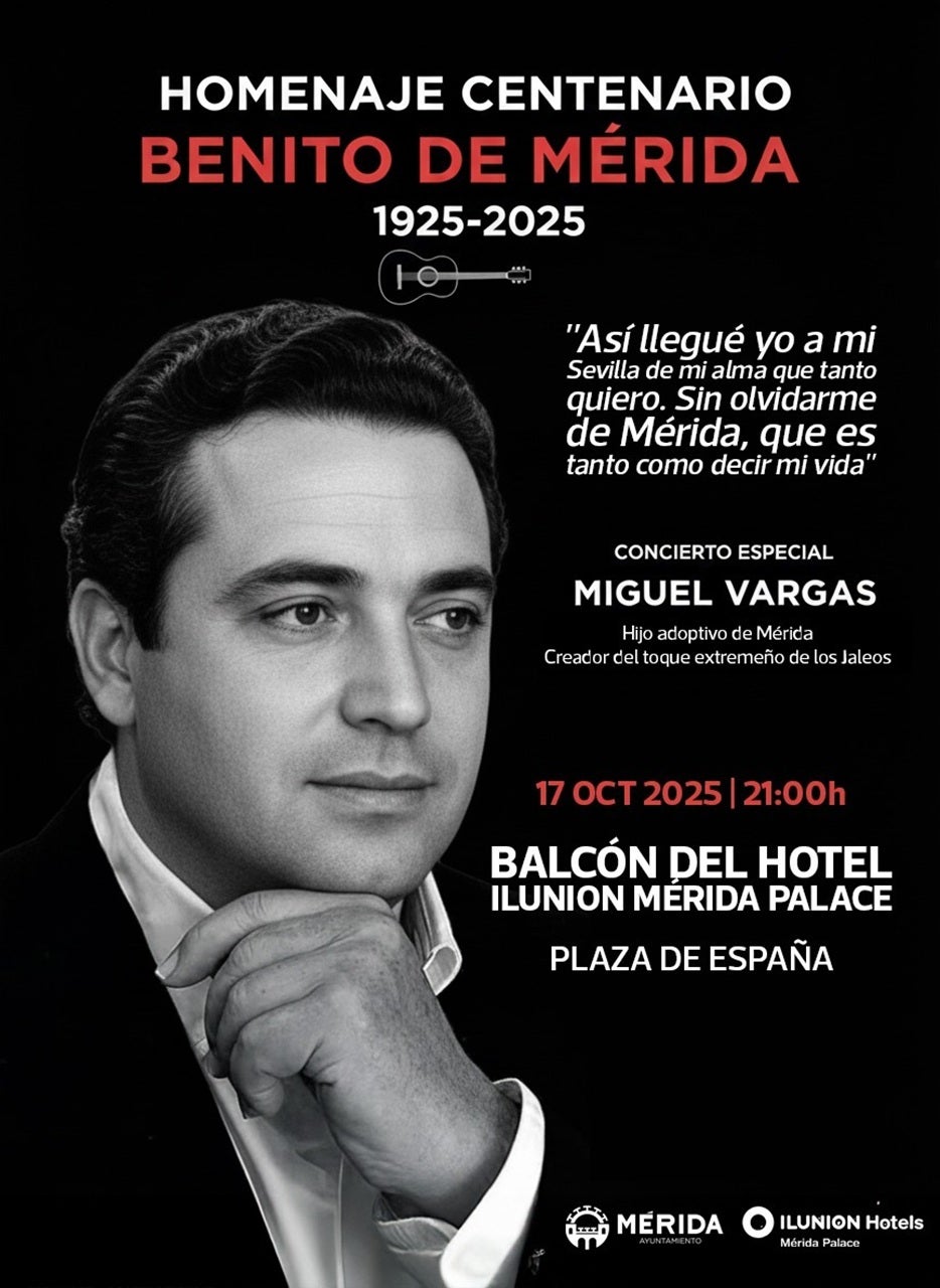 Homenaje al guitarrista Benito de Mérida en su centenario con un concierto único de Miguel Vargas Homenaje al guitarrista Benito de Mérida en su centenario con un concierto único de Miguel Vargas
