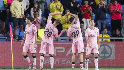 Celebraci&oacute;n de un gol de Las Palmas