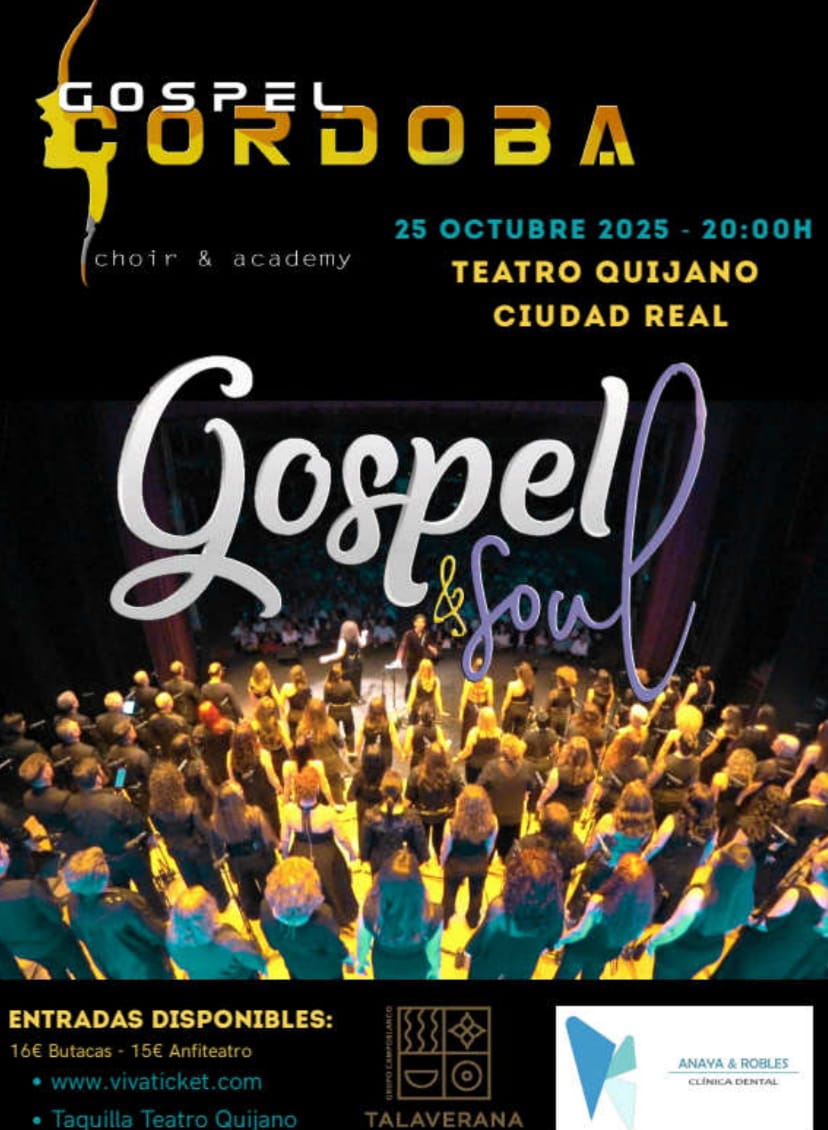 Este sábado, 25 de octubre, el Coro Gospel de Córdoba llega al Teatro Quijano de Ciudad Real Este sábado, 25 de octubre, el Coro Gospel de Córdoba llega al Teatro Quijano de Ciudad Real