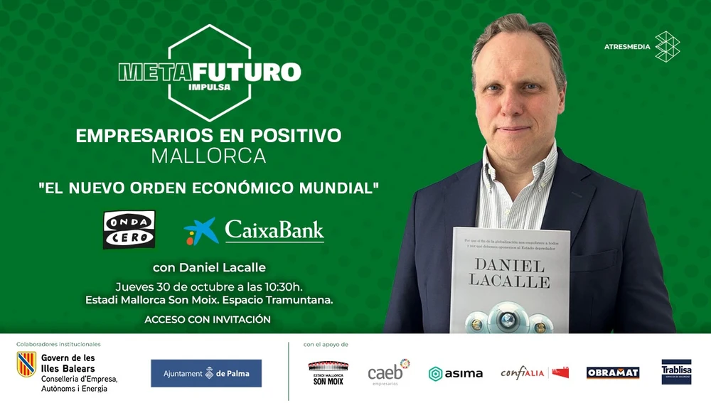 El economista Daniel Lacalle protagoniza el XIX Encuentro de Empresario en Positivo Metafuturo Impulsa en el Estadi Mallorca Son Moix. El economista Daniel Lacalle protagoniza el XIX Encuentro de Empresario en Positivo Metafuturo Impulsa en el Estadi Mallorca Son Moix.