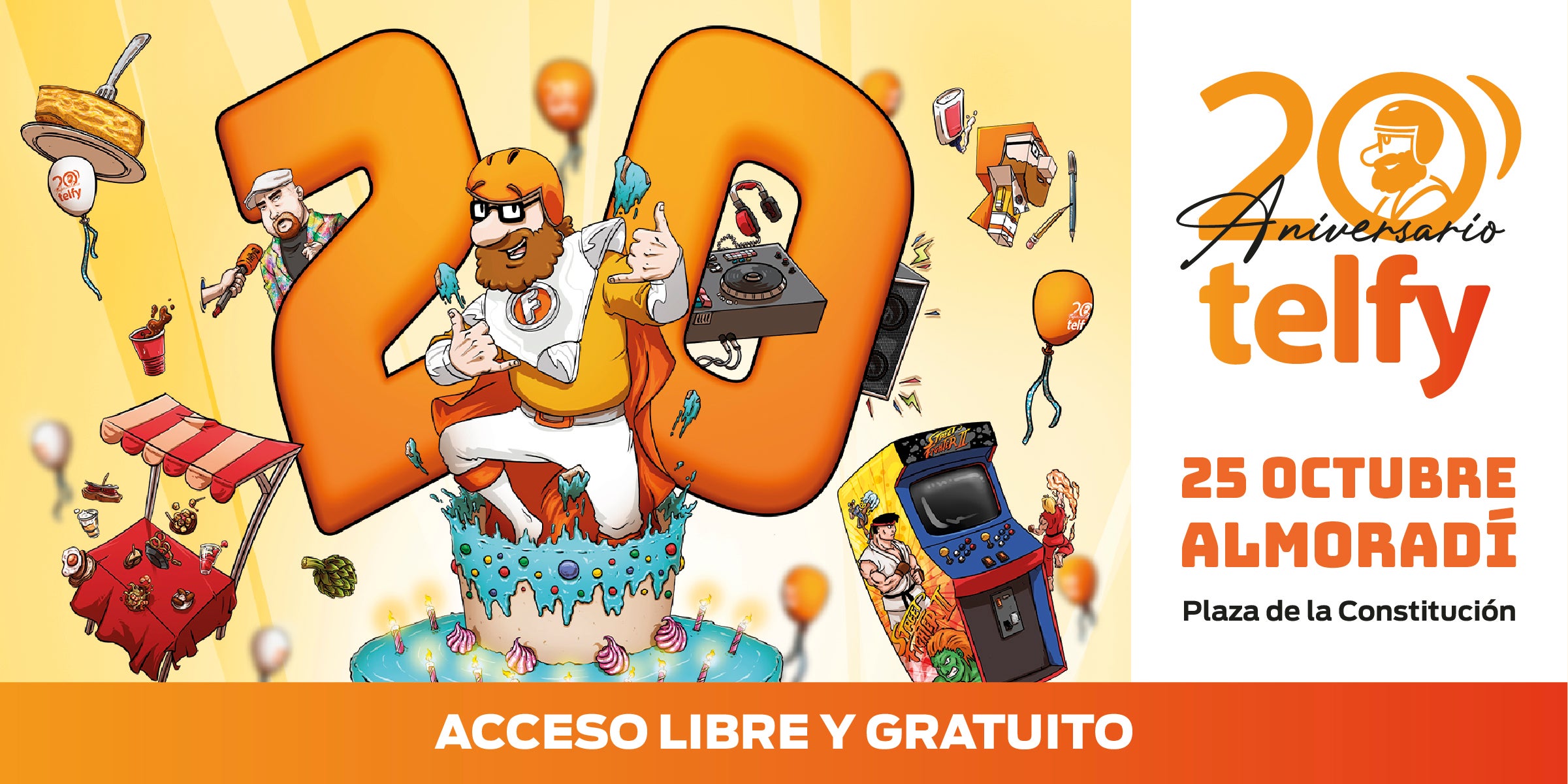 Telfy te invita a celebrar sus 20 años con una gran fiesta familiar repleta de actividades este sábado en Almoradí Telfy te invita a celebrar sus 20 años con una gran fiesta familiar repleta de actividades este sábado en Almoradí