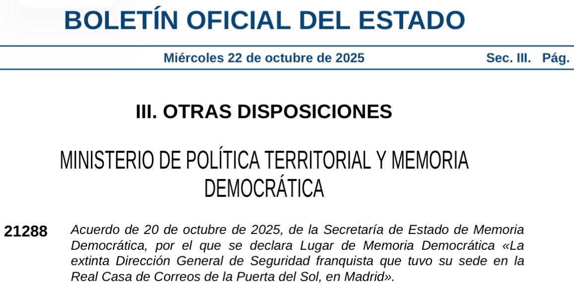 La Comunidad de Madrid presentará recurso ante la Audiencia Nacional por la declaración de su sede como Lugar de Memoria Democrática La Comunidad de Madrid presentará recurso ante la Audiencia Nacional por la declaración de su sede como Lugar de Memoria Democrática