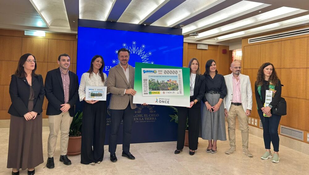 Presentación del cupón de la ONCE dedicado al Año Jubilar de Elche. 
