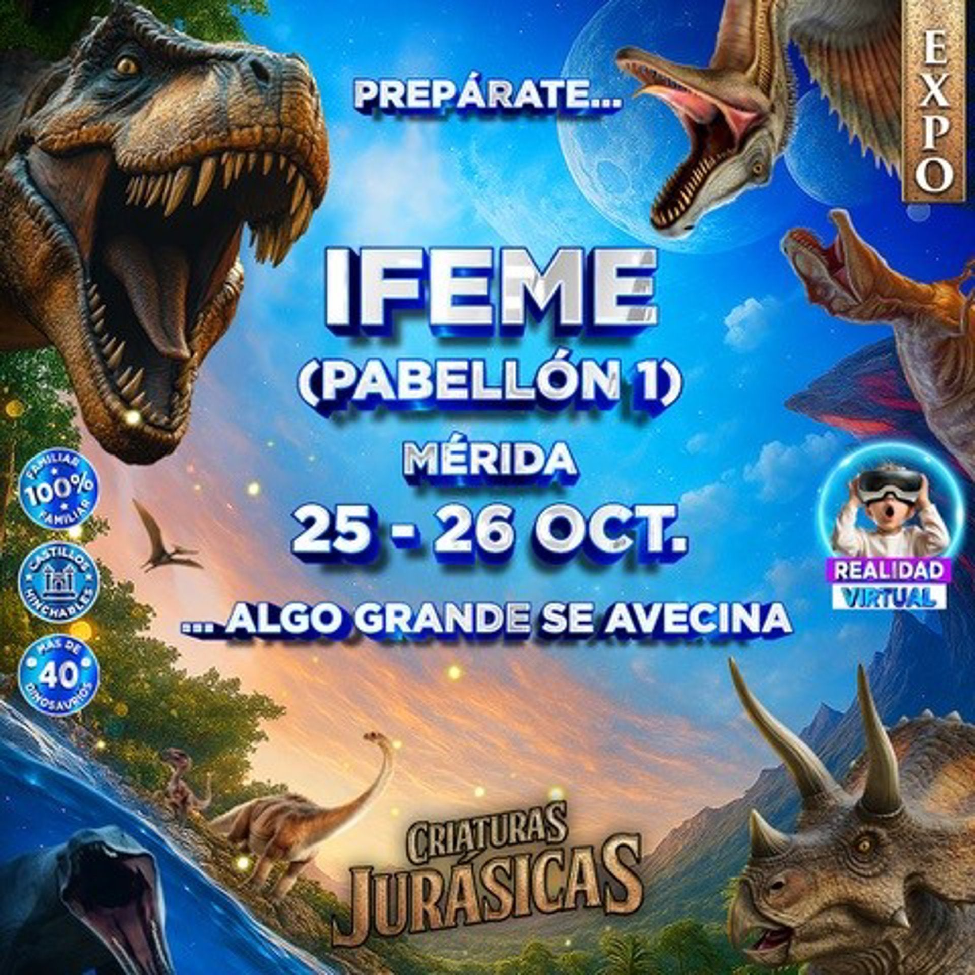 Más de 40 figuras animatrónicas de dinosaurios llegan a IFEME con la exposición "Criaturas Jurásicas" Más de 40 figuras animatrónicas de dinosaurios llegan a IFEME con la exposición "Criaturas Jurásicas"