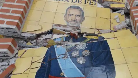 Aparece el mural de Felipe VI destrozado en Talavera Aparece el mural de Felipe VI destrozado en Talavera