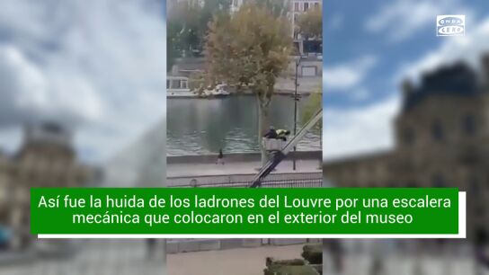 Aparece un nuevo vídeo de los ladrones del Louvre huyendo del museo con las joyas y a plena luz del día