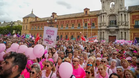 Manifestación frente a Sn Telmo (Sevilla) por los errores en los cribados en el cáncer de mama Manifestación frente a Sn Telmo (Sevilla) por los errores en los cribados en el cáncer de mama