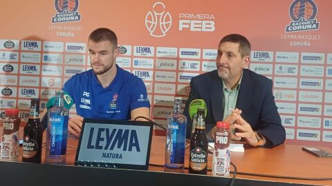 Dino Radoncic y Charlie Uzal, en la presentación del montenegrino Dino Radoncic y Charlie Uzal, en la presentación del montenegrino