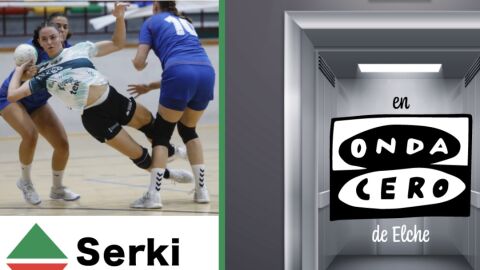 'Sube con Ascensores Serki' derbi balonmano.