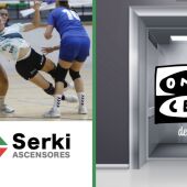'Sube con Ascensores Serki' derbi balonmano.