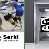 'Sube con Ascensores Serki' derbi balonmano. 'Sube con Ascensores Serki' derbi balonmano.