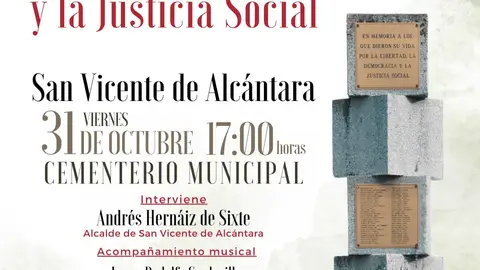 San Vicente de Alcántara celebra un homenaje a víctimas de la Guerra Civil y la represión franquista San Vicente de Alcántara celebra un homenaje a víctimas de la Guerra Civil y la represión franquista