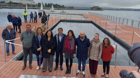 Inauguración de la plataforma de baño do Parrote, en A Coruña Inauguración de la plataforma de baño do Parrote, en A Coruña