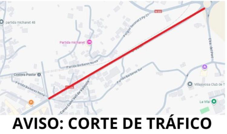 Corte de tráfico por el asfaltado de la Calle Colón de Villajoyosa hoy miércoles Corte de tráfico por el asfaltado de la Calle Colón de Villajoyosa hoy miércoles