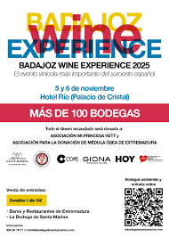 Un evento vinícola solidario en Badajoz recaudará fondos para la donación de médula ósea y sangre del cordón umbilical Un evento vinícola solidario en Badajoz recaudará fondos para la donación de médula ósea y sangre del cordón umbilical