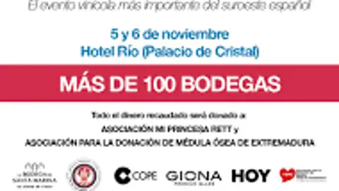 Un evento vinícola solidario en Badajoz recaudará fondos para la donación de médula ósea y sangre del cordón umbilical Un evento vinícola solidario en Badajoz recaudará fondos para la donación de médula ósea y sangre del cordón umbilical