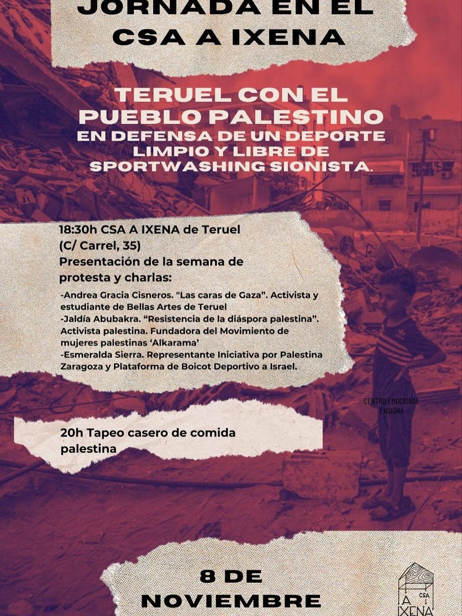 Protestas en Teruel por los partidos contra el Maccabi israelí Protestas en Teruel por los partidos contra el Maccabi israelí