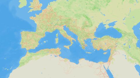 Mapa de las calzadas romanas de todo el Imperio Mapa de las calzadas romanas de todo el Imperio