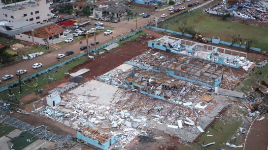 Zonas afectadas tras el tornado en Brasil 