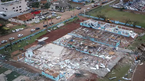 Zonas afectadas tras el tornado en Brasil Zonas afectadas tras el tornado en Brasil