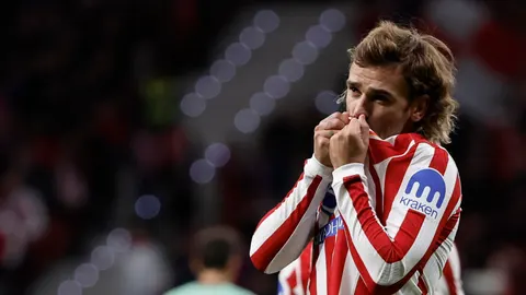 Griezmann, jugador del Atlético de Madrid, celebra el segundo gol