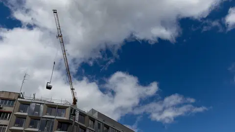 Edificio en obras, en Madrid Edificio en obras, en Madrid