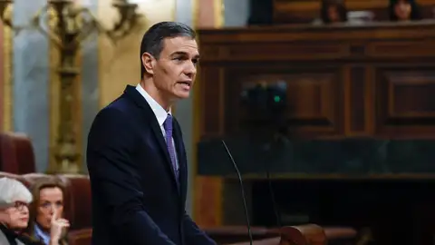 El presidente del Gobierno, Pedro Sánchez, durante su comparecencia este miércoles en el Congreso para informar de las últimas cumbres internacionales. El presidente del Gobierno, Pedro Sánchez, durante su comparecencia este miércoles en el Congreso para informar de las últimas cumbres internacionales.