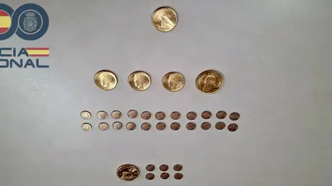 Imagen de las monedas recuperadas. Imagen de las monedas recuperadas.