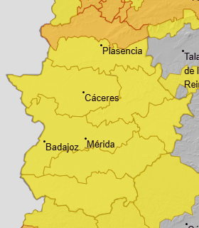 El 112 Extremadura eleva a naranja la alerta por lluvias en el norte de Cáceres y amplía el aviso amarillo por vientos a toda Extremadura El 112 Extremadura eleva a naranja la alerta por lluvias en el norte de Cáceres y amplía el aviso amarillo por vientos a toda Extremadura