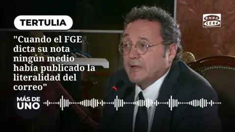 Carlos Alsina: "Cuando el fiscal general está dictando su nota ningún medio había publicado la literalidad del correo" Carlos Alsina: "Cuando el fiscal general está dictando su nota ningún medio había publicado la literalidad del correo"