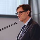 Salvador Illa en un esmorzar informatiu a Palma de Mallorca