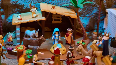 El portal de Belén, una de las representaciones que se pueden ver en este Belén El portal de Belén, una de las representaciones que se pueden ver en este Belén